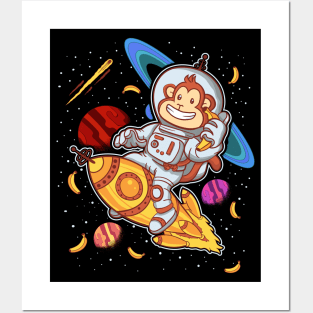 Monkey Astronaut Rocket Ride Space Posters and Art